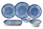 Hermia Vajilla de Porcelana N25005 de 27 Piezas Azul